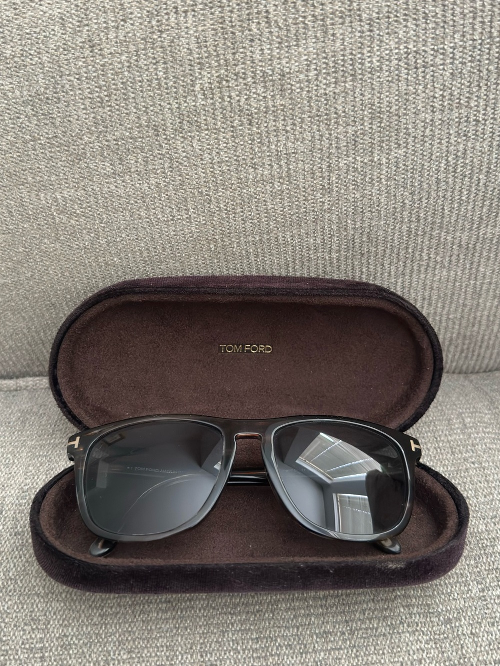 Tom Ford Black Sunglasses with Brown Velvet Case